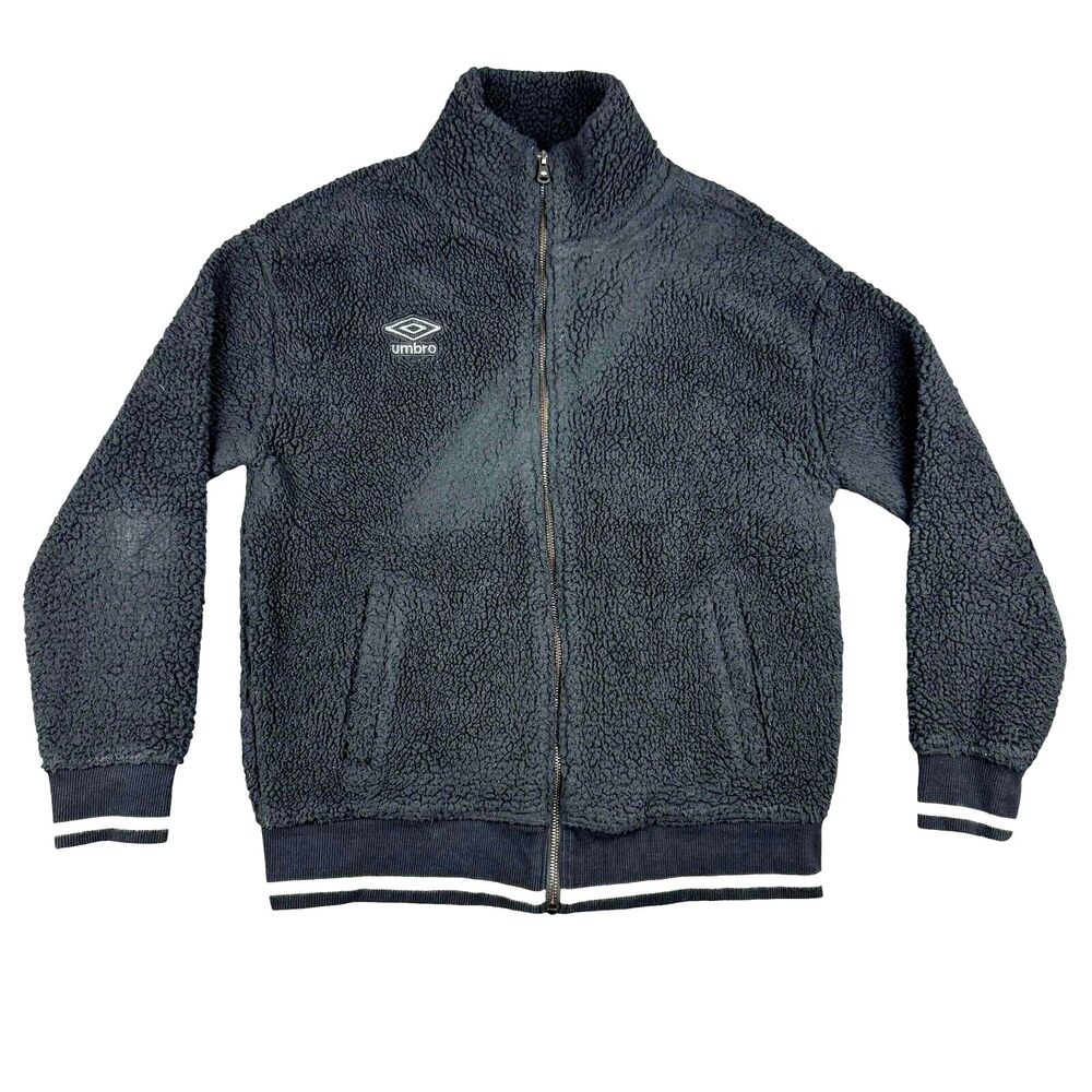 Umbro Jacket Women's Medium Black Long Sleeve Fleece Full Zip Gym Embroidered